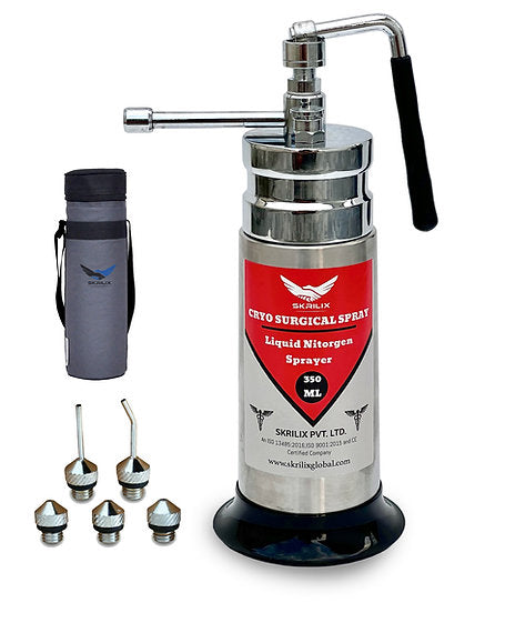 Professional Mini Cryo Gun Liquid Nitrogen Sprayer Dermatologist freeze Gun 350 ML Stainless steel build