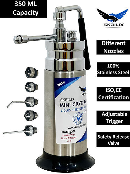 Mini Cryo Gun Liquid Nitrogen Sprayer Can for Dermatology (350ML)