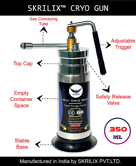 Dermatologist's No.1 Choice Mini Cryo Gun Liquid Nitrogen Sprayer For Dermatology (350 ML)